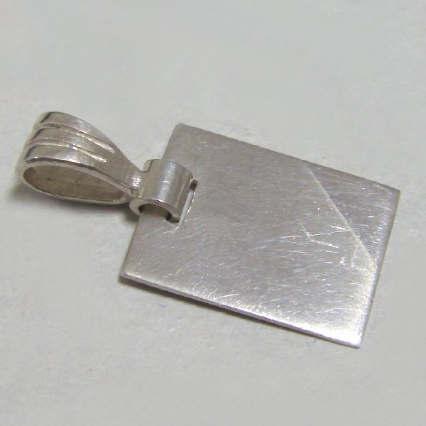(p1359)Medalla de plata rectangular para grabar.
